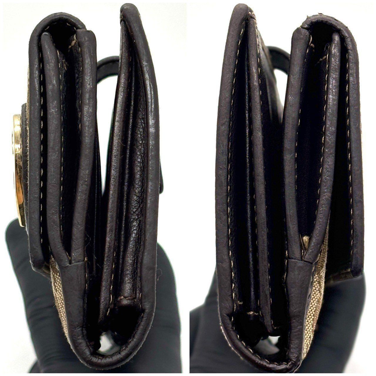 甘さ控えめハート✨ GUCCI グッチ 二つ折り財布 GGキャンバス ラブリー