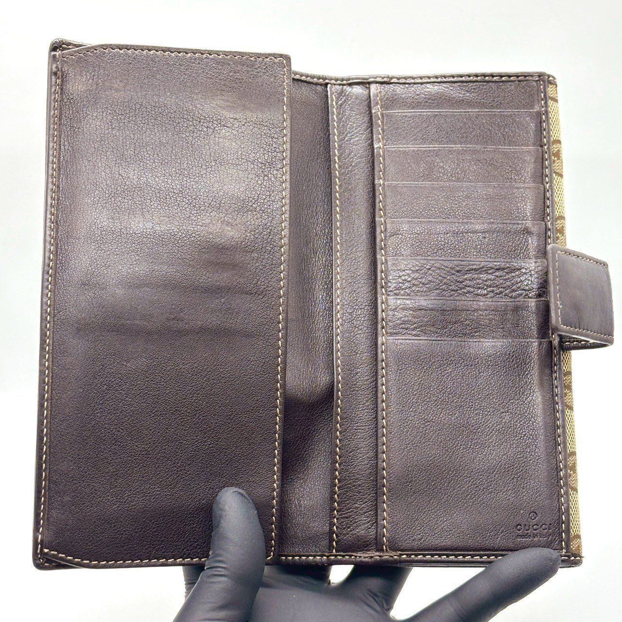 【美品✨】グッチ 長財布 GGキャンバス ラブリーハート インターロッキング 甘さ控えめハート✨ GUCCI グッチ 二つ折り財布 GGキャンバス ラブリー