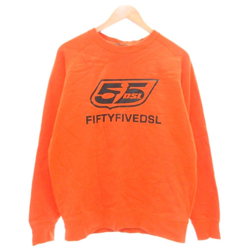 ディーゼル DIESEL スウェットシャツ M オレンジ 長袖 ラウンドネック