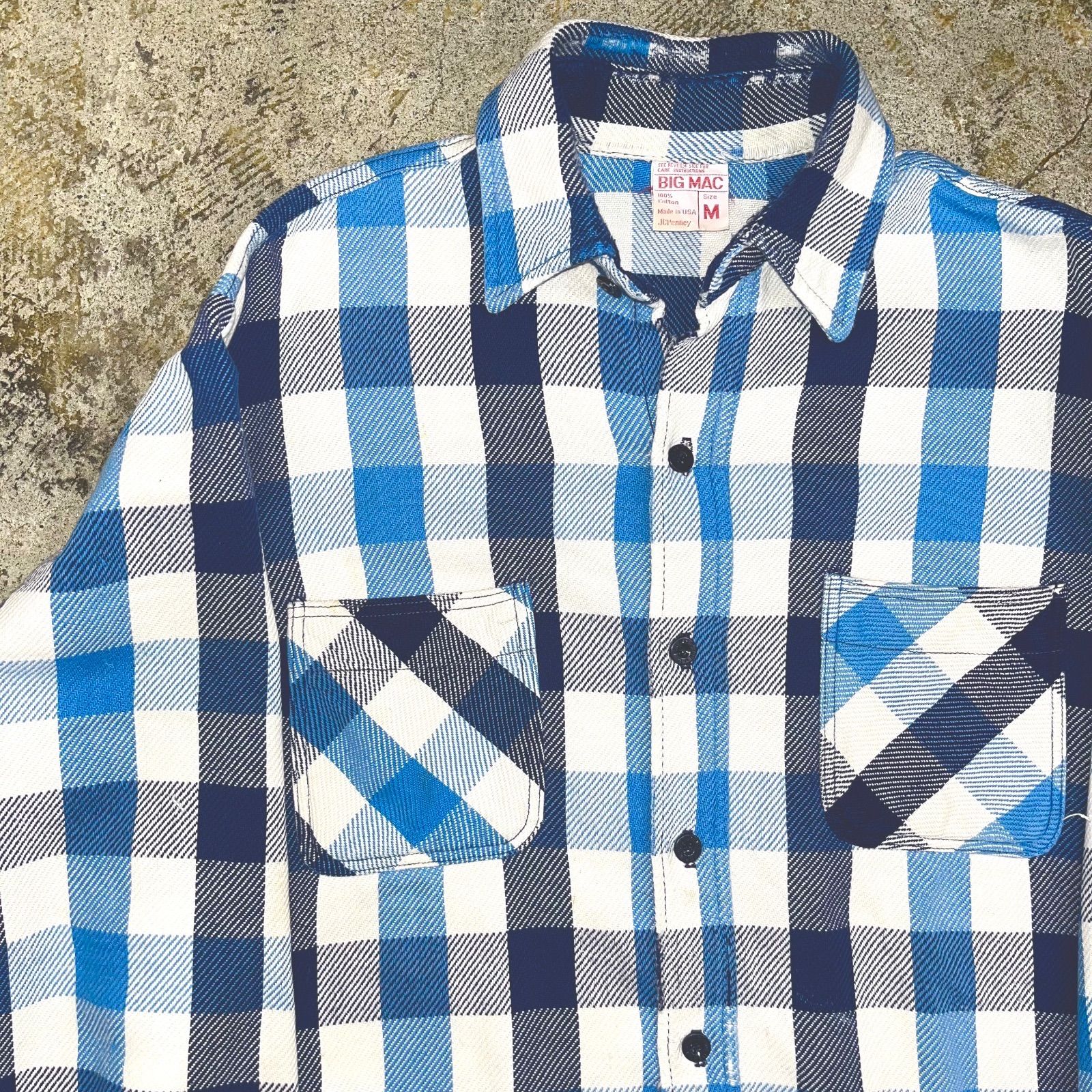 小売価格 USA製！70's BIG MACK ブロックチェック ネルシャツ