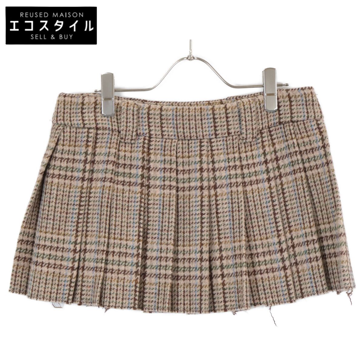 miumiu プリーツミニスカート　チェック ☆MiuMiu☆ギンガムチェック スカート (MiuMiu/ミニスカート) MG2062