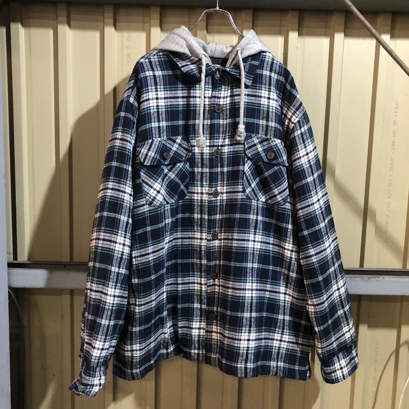 1328 RED HEAD シャツジャケット ネイビー XL レッドヘッド チェック柄 