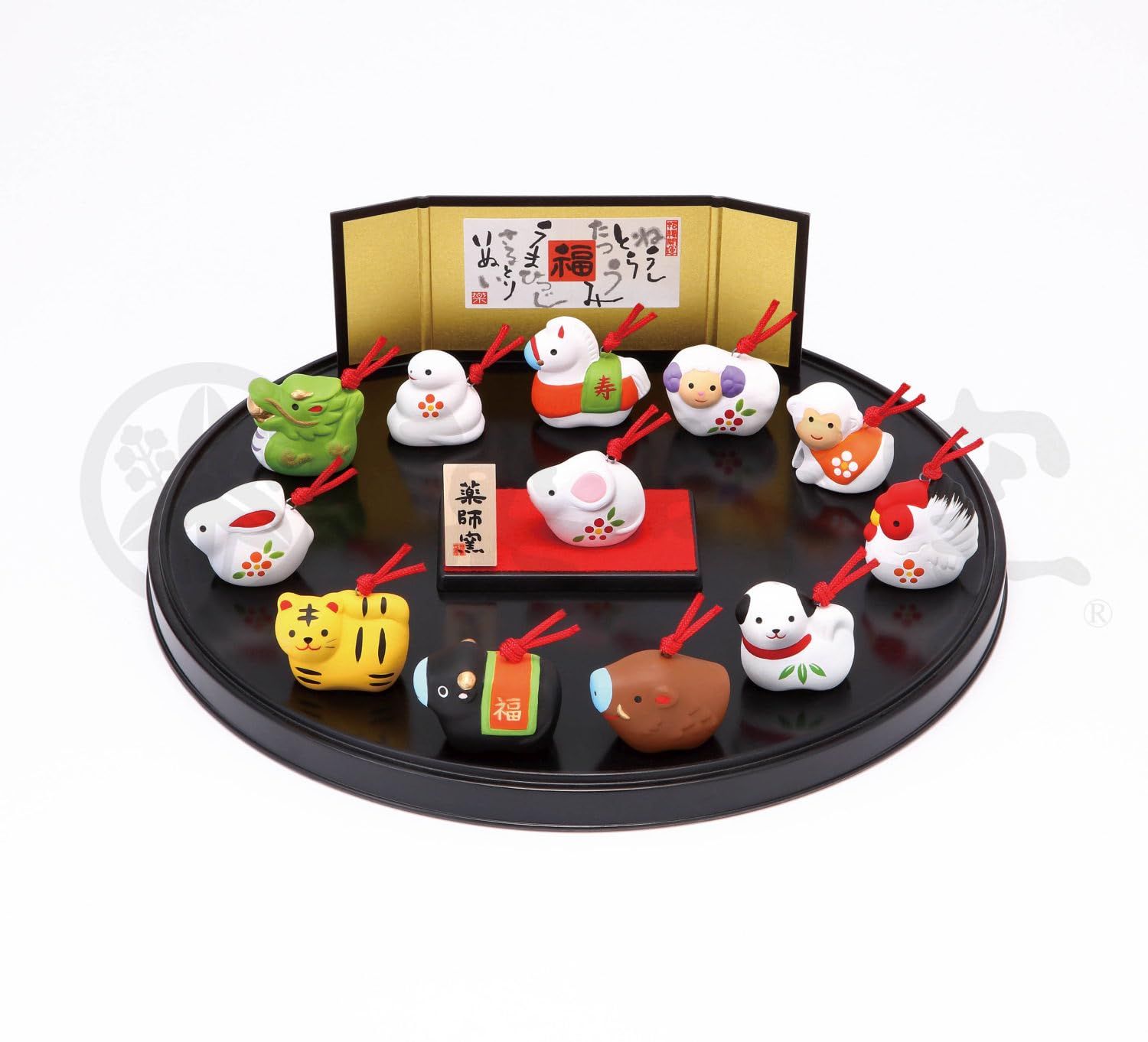 薬師窯(yakushigama) 錦彩 招福 寿々 十二支飾り 土鈴 【93】 干支