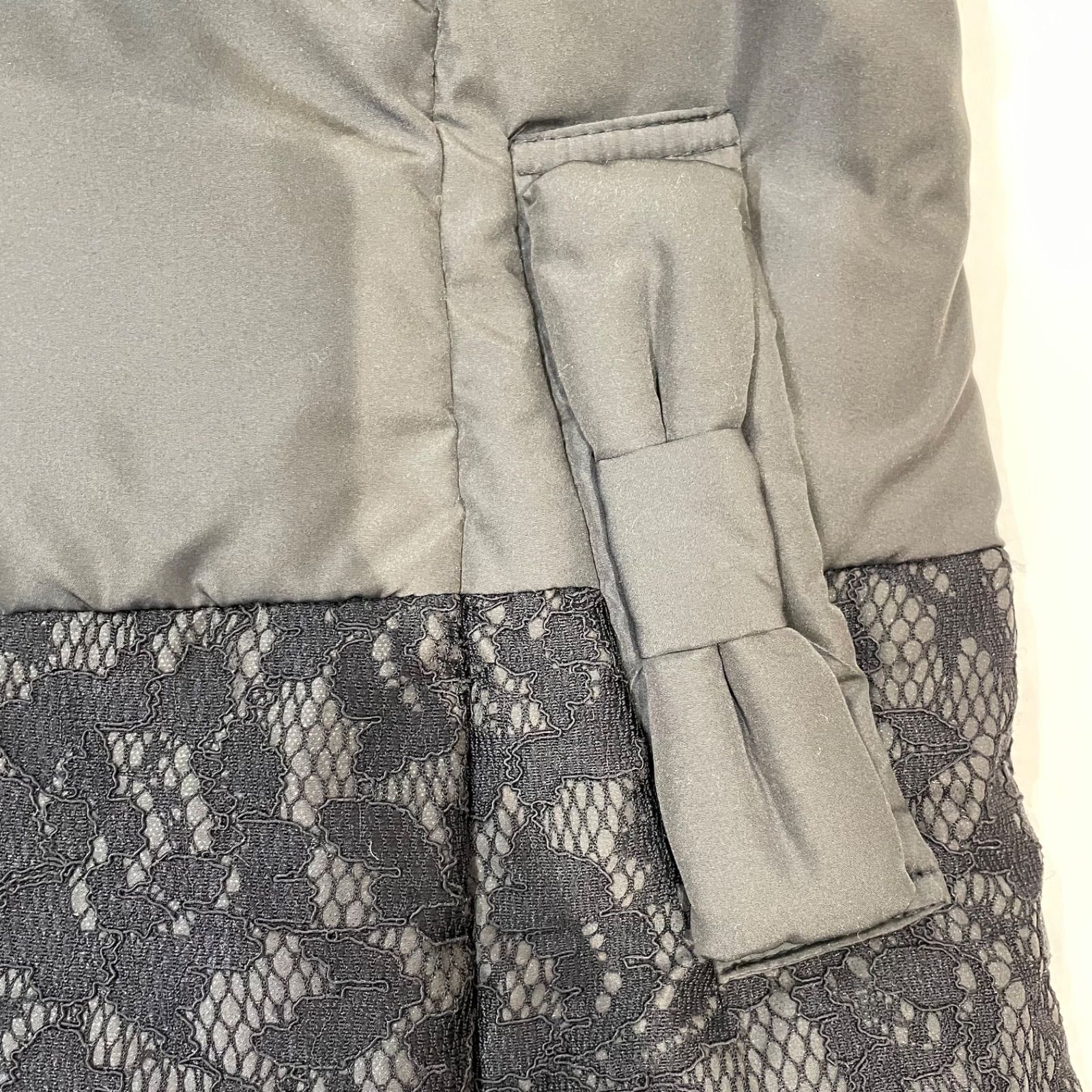 GALLERYVISCONTI ギャラリービスコンティ リボン付レースダウンコート