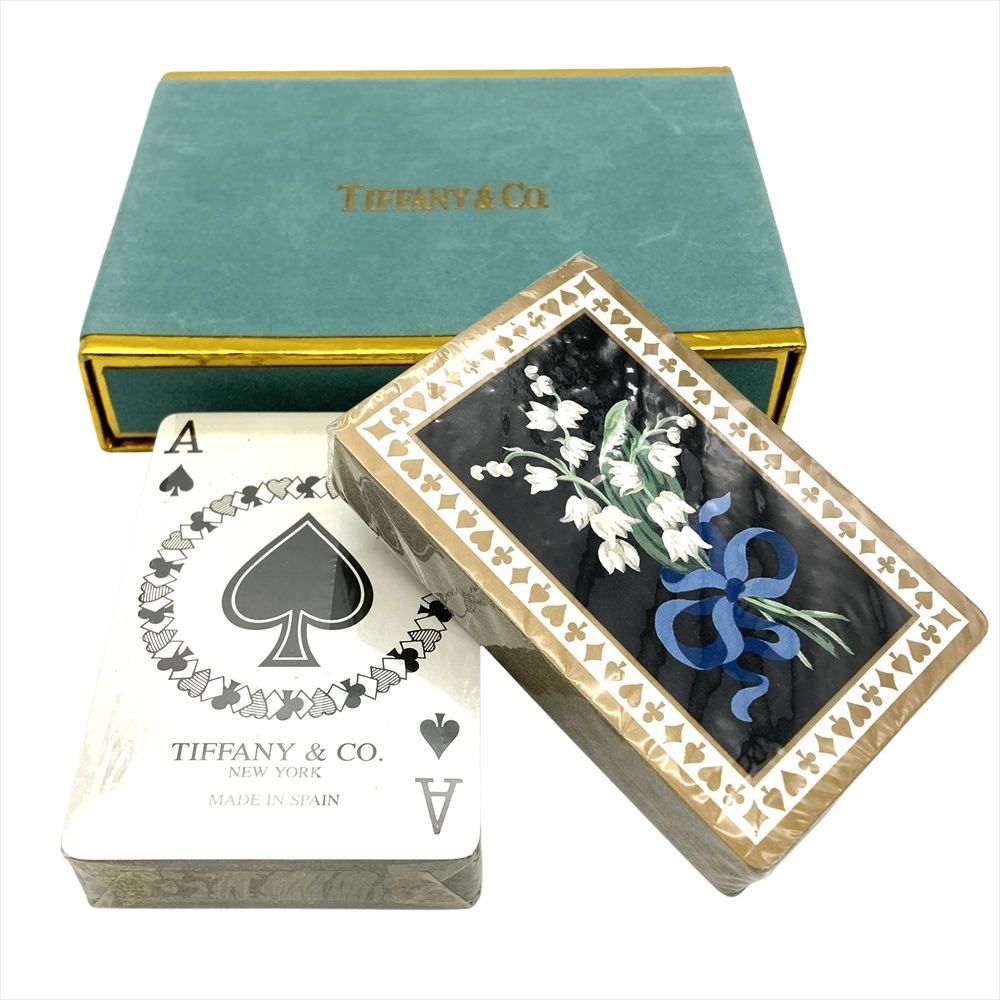 ティファニー Tiffany&Co. トランプ スズラン柄 無地グリーン柄 2