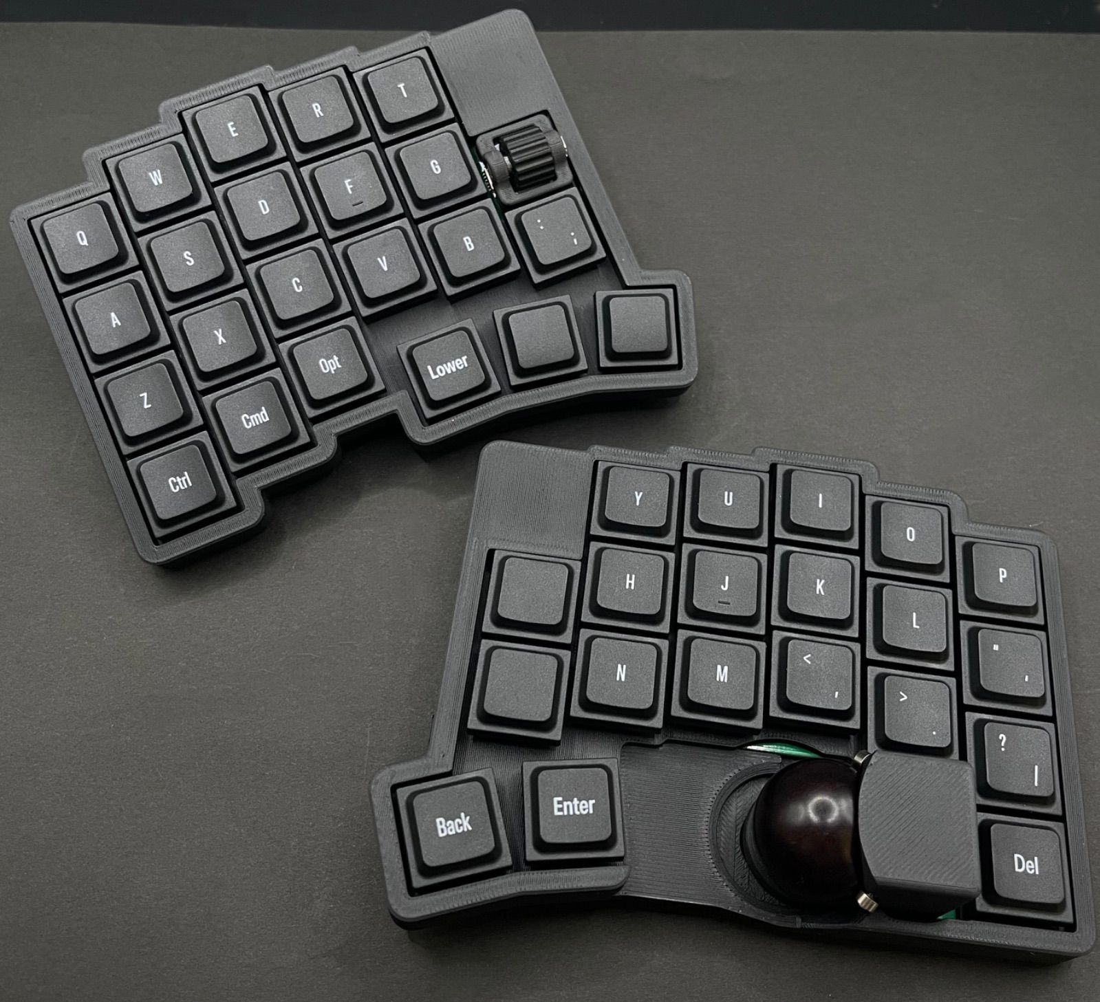 専用 roBa-LP ブラック roBa LP ブラック 組立て済み トラックボール付きキーボード 分割