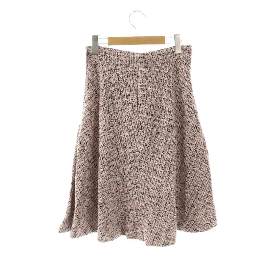 ルネ Rene 23年製 ツイード フレアスカート 36 ピンク マルチカラー