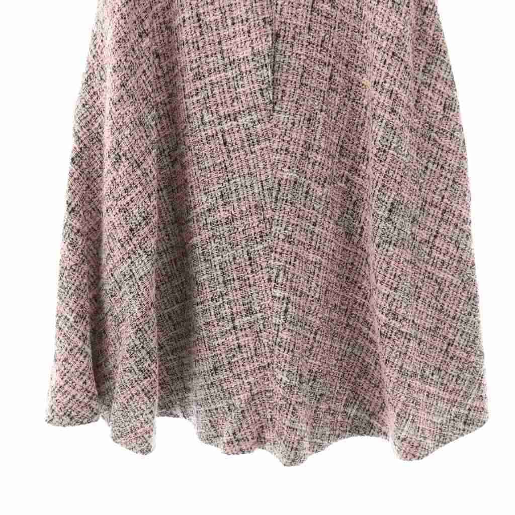 ルネ Rene 23年製 ツイード フレアスカート 36 ピンク マルチカラー