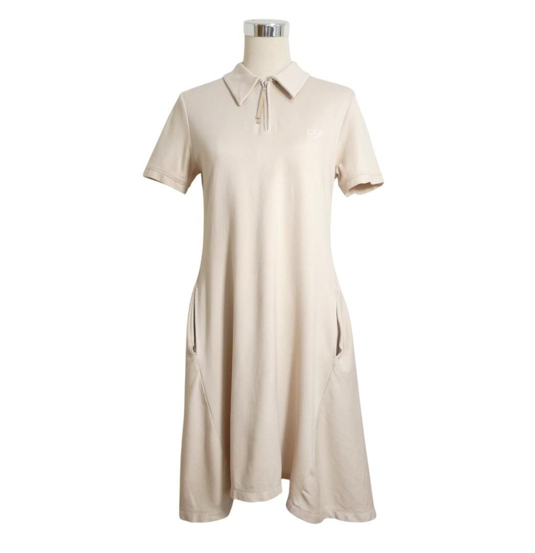 美品✨フォクシーニューヨーク ワンピース ベージュ 半袖 フレア 38 S FOXEY NEW YORK フォクシーニューヨーク サイズ38 ニューポートドレス