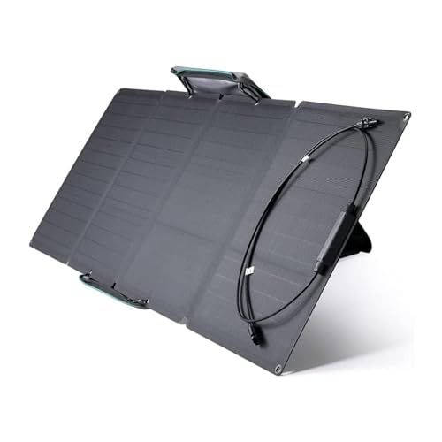 EcoFlow 110 W片面ソーラーパネル 単結晶シリコン 高変換効率 片面式 高出力 ソーラー発電 太陽光発電 ポータブル電源充電器 IP 68防水防塵 エコフロー 折りたたみ式 ベース取らない コンパクト 持ち運びに便利 アウトドア 防災グッズ