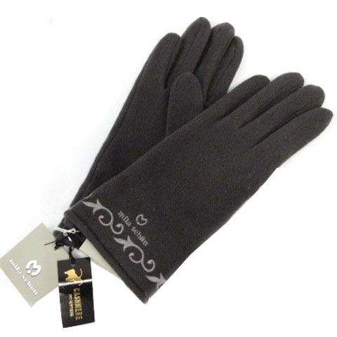 ミラショーン mila schon カシミヤ手袋 グローブ ハイゲージ ロゴ刺繍
