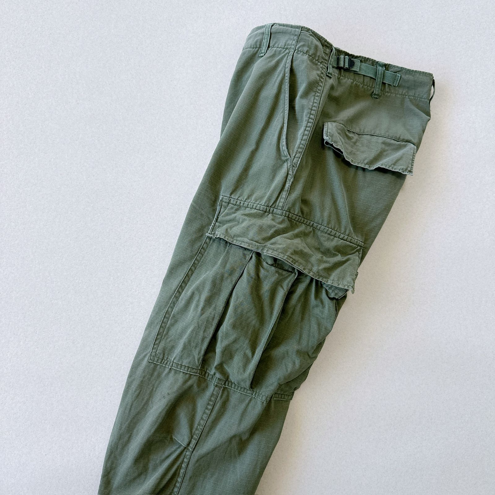 【1969年製】米軍実物 ジャングルファティーグ パンツ リップストップ 4th 米軍実物】69年製 4th ジャングルファティーグ パンツ リップストップ