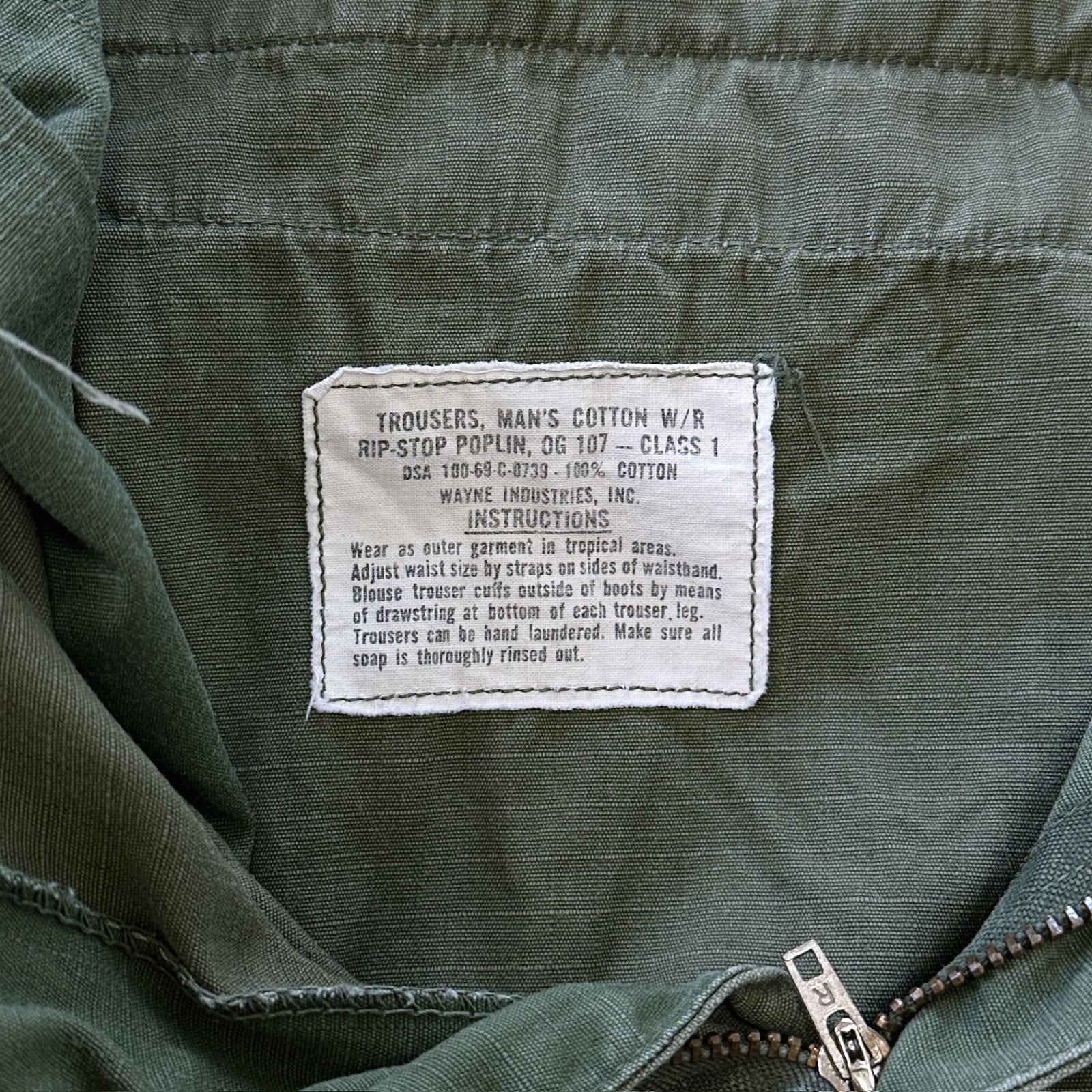 米軍実物】69年製 4th ジャングルファティーグ パンツ リップストップ