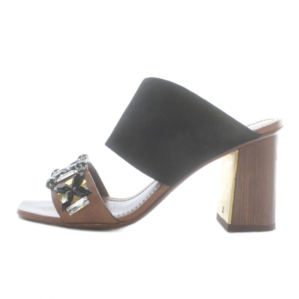 ルイヴィトン LOUIS VUITTON サンダル スエード ウッド オープントゥ