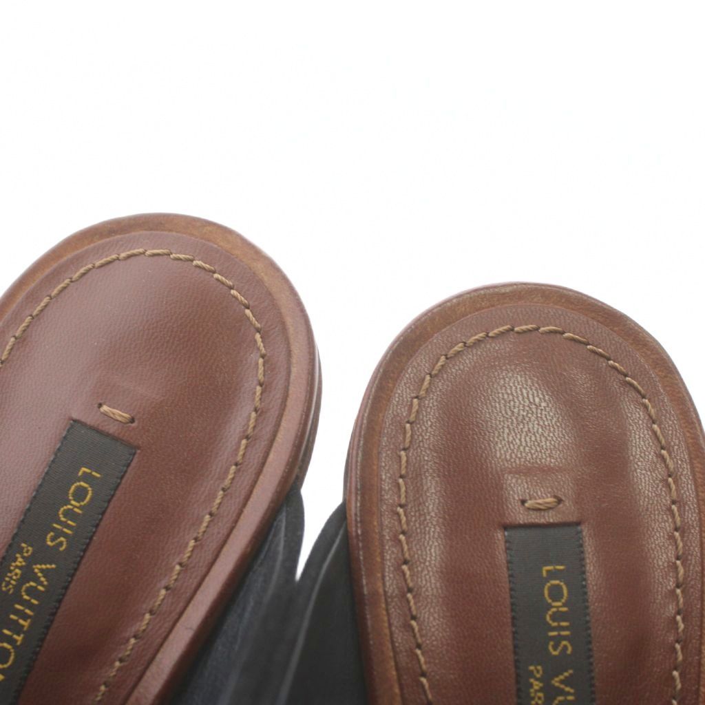 ルイヴィトン LOUIS VUITTON サンダル スエード ウッド オープントゥ