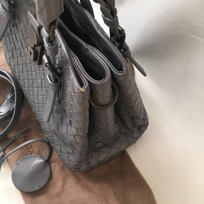 【美品】ボッテガヴェネタ ハンドバッグ レザー イントレチャート 鍵付 ローマ ボッテガヴェネタ イントレチャート ローマ レザー ハンドバッグ