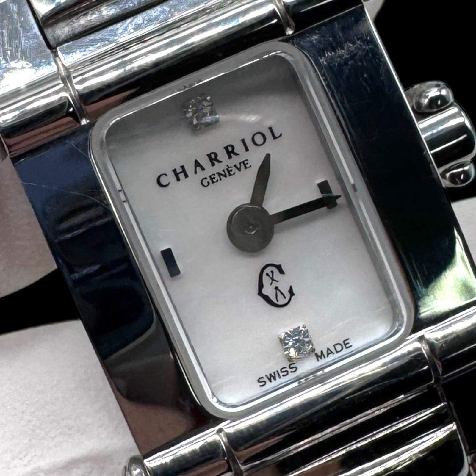 稼働 美品 CHARRIOL シャリオール コロンブス シェル文字盤 ダイヤ