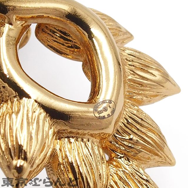 シャネル CHANEL ピアス ドロップ ゴールド メタル ラインストーン