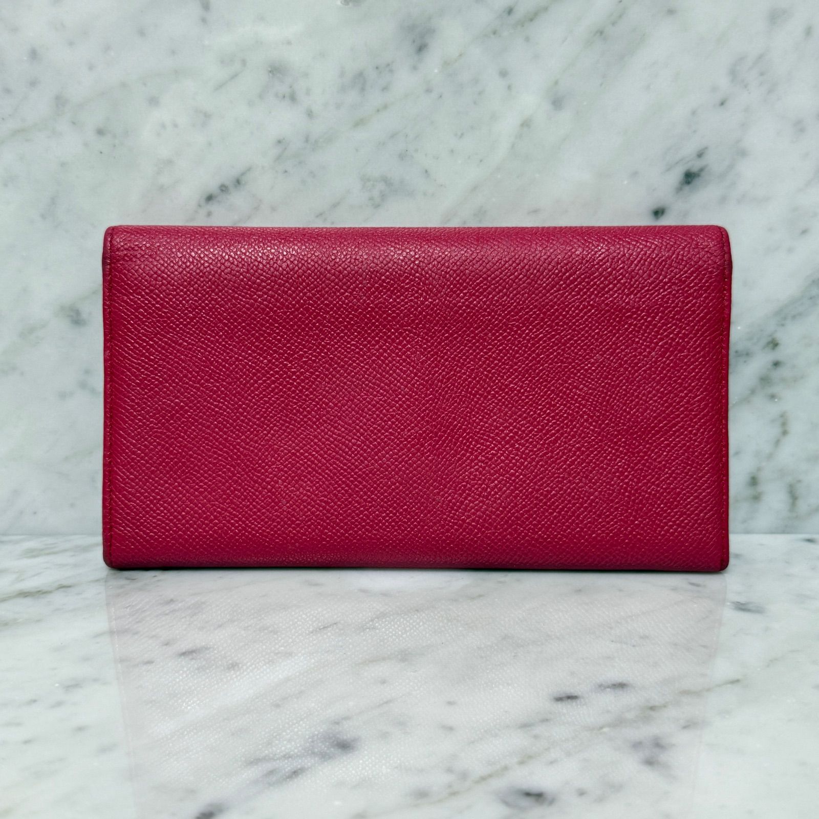 BVLGARI ブルガリ 長財布 ピンク 本革 レザー ゴールド 金 ロゴ