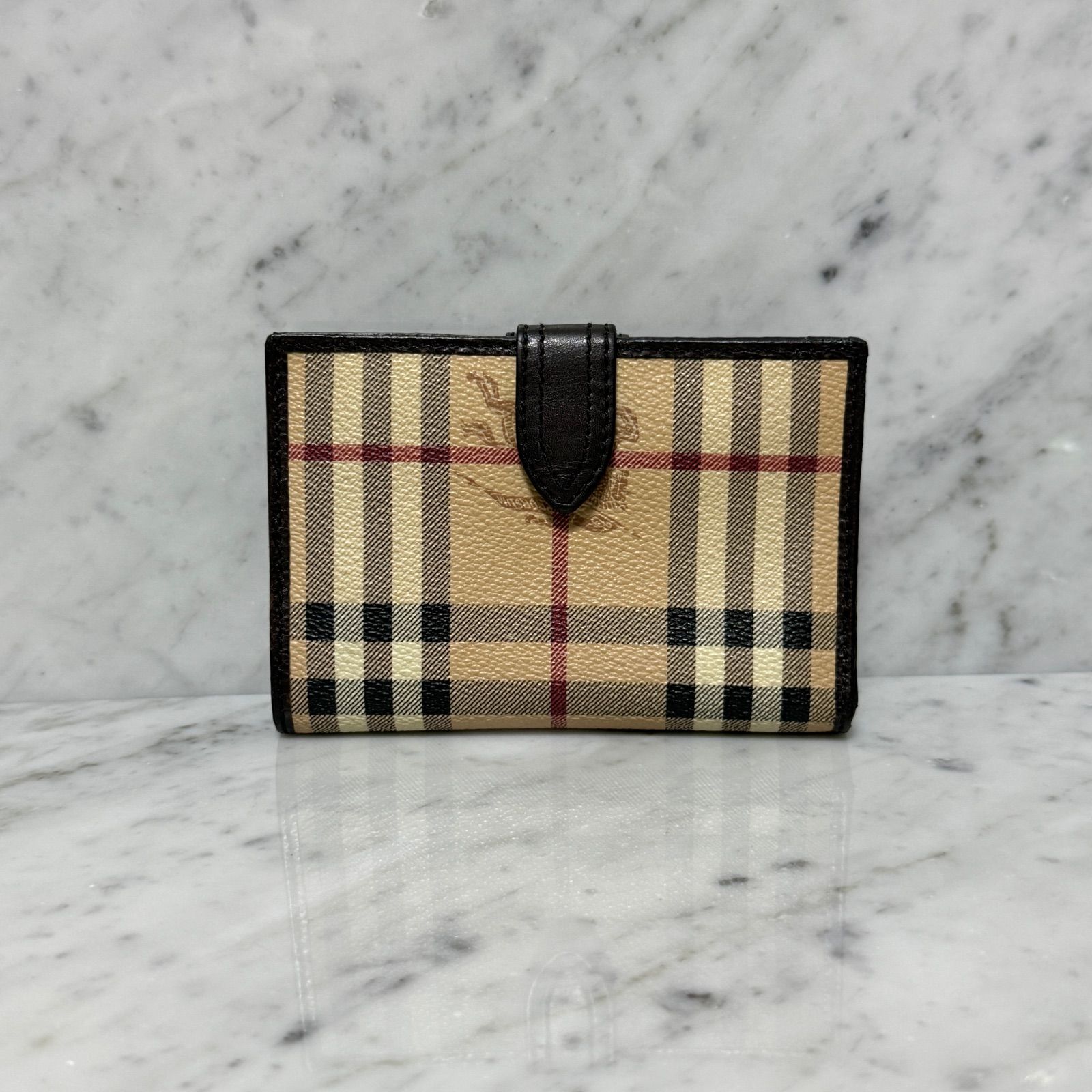 イタリア製 BURBERRY バーバリー 二つ折り財布 本革 レザー ノバ
