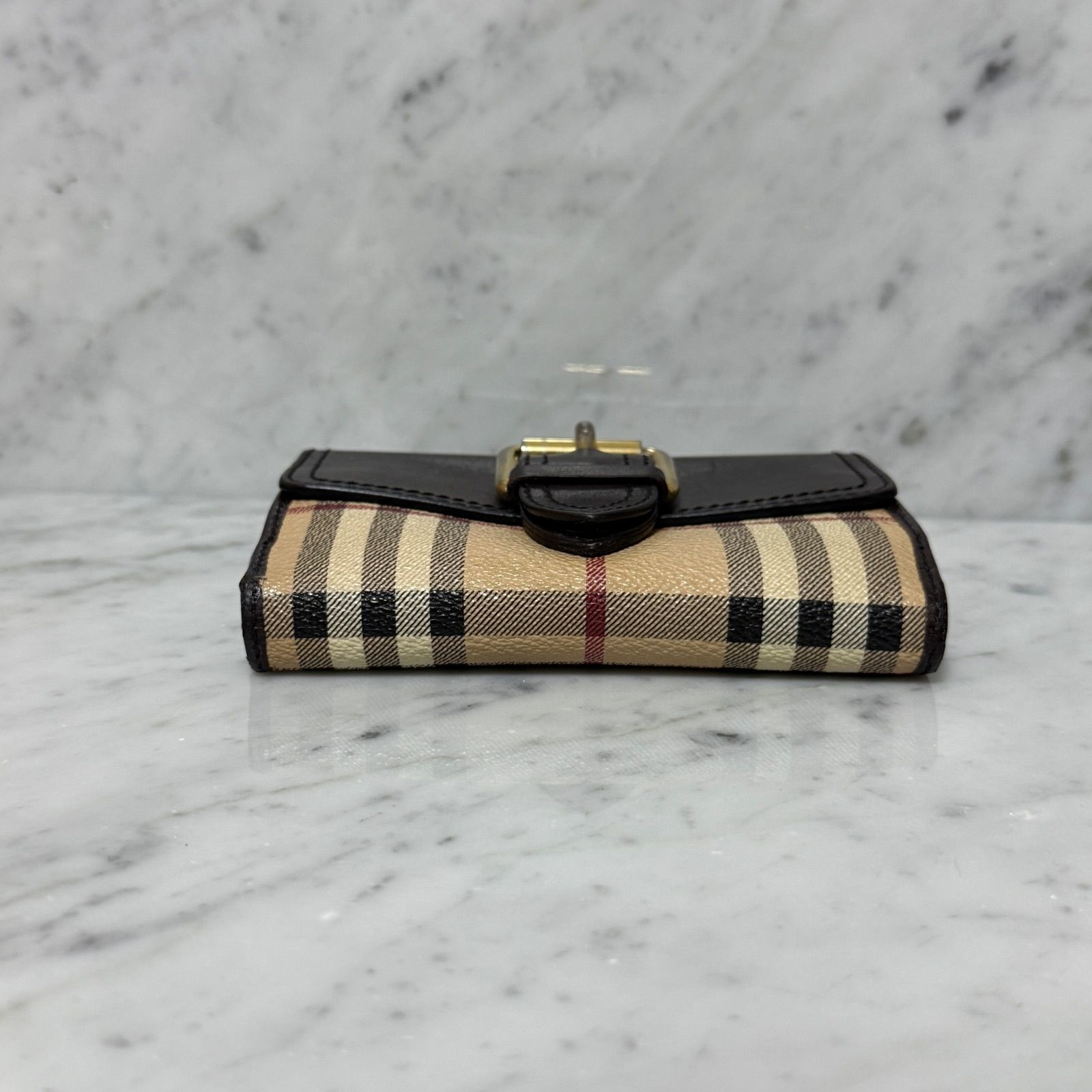 イタリア製 BURBERRY バーバリー 二つ折り財布 本革 レザー ノバ