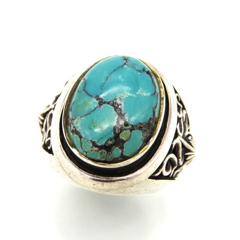 SAAD◆太陽神 サンシンボル 唐草 アラベスク SV925 リング 刻印19 SAAD サード リング ターコイズ 太陽神 サンシボル 唐草 アラベスク