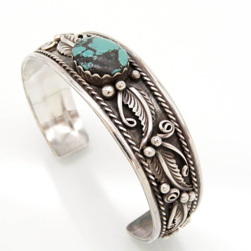 SAAD サード バングル ターコイズ リーフ ブレスレット SV925 メンズ