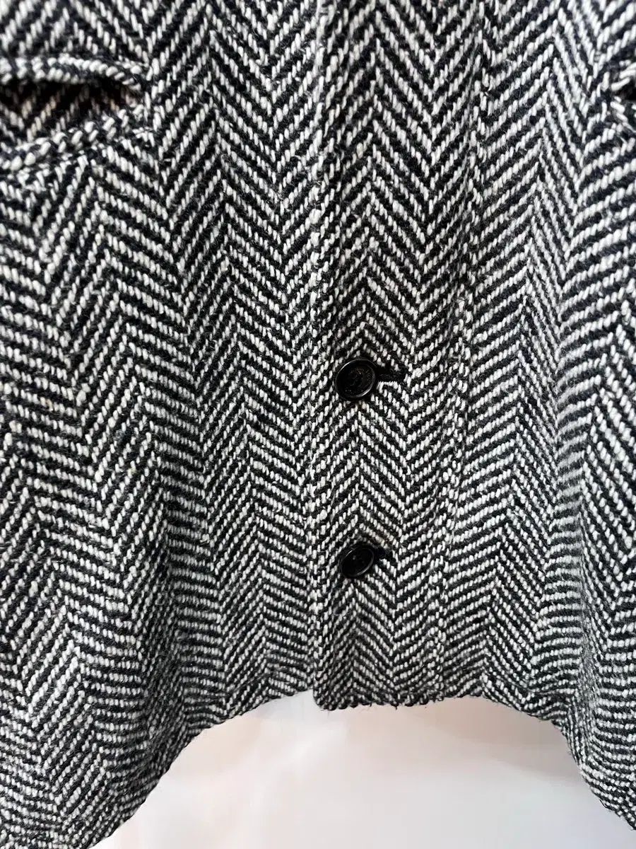 クリスチャン・ディオール ヘリンボーン パータン ウール ハーフコート