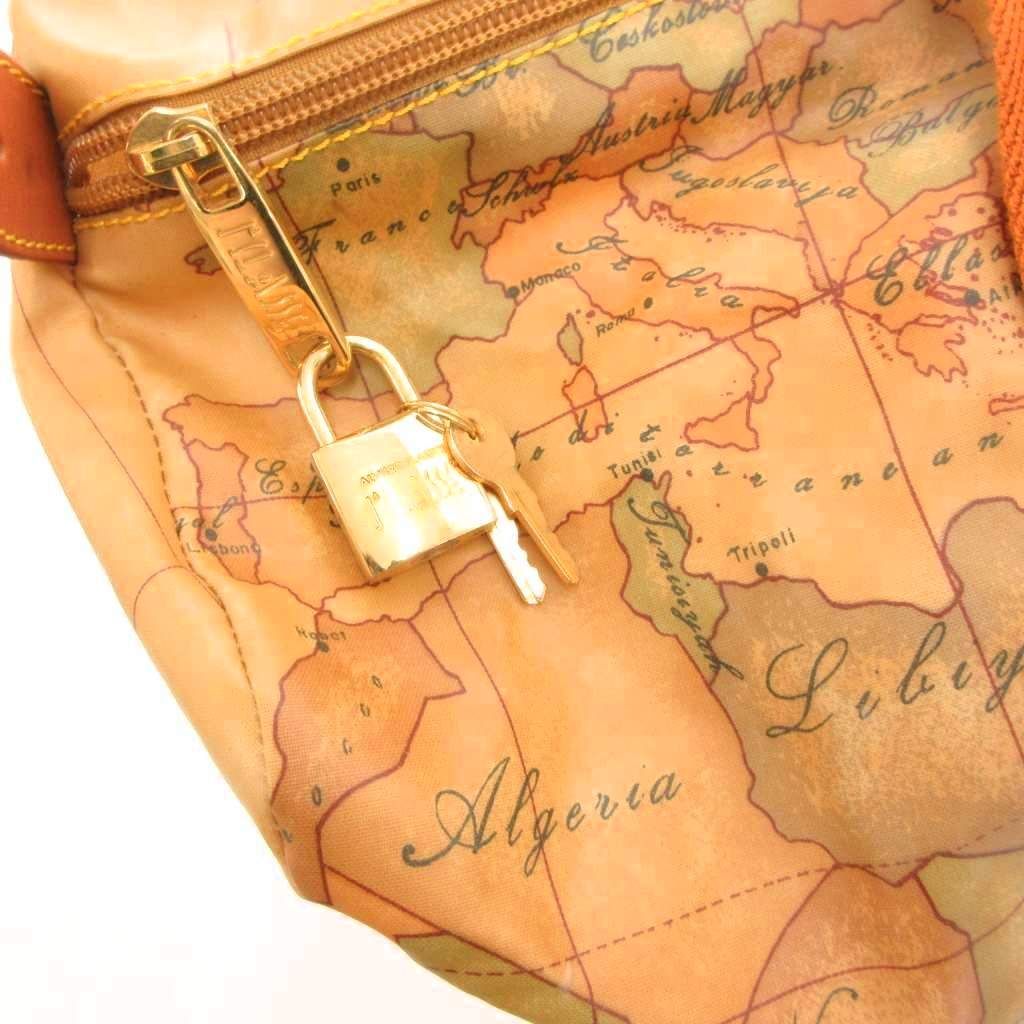 プリマクラッセ PRIMA CLASSE ボストンバッグ ブラウン 茶 世界地図柄