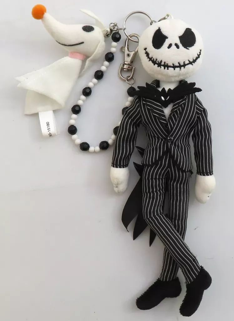 中古】キーホルダー ジャック・スケリントン＆ゼロ ぬいぐるみキー