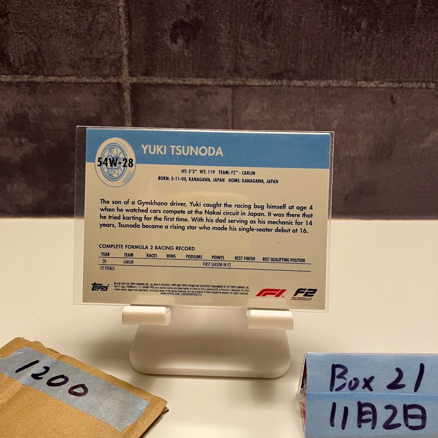 2020 Topps Chrome 角田裕毅 Yuki Tsunoda カーリン F2 カード - メルカリ