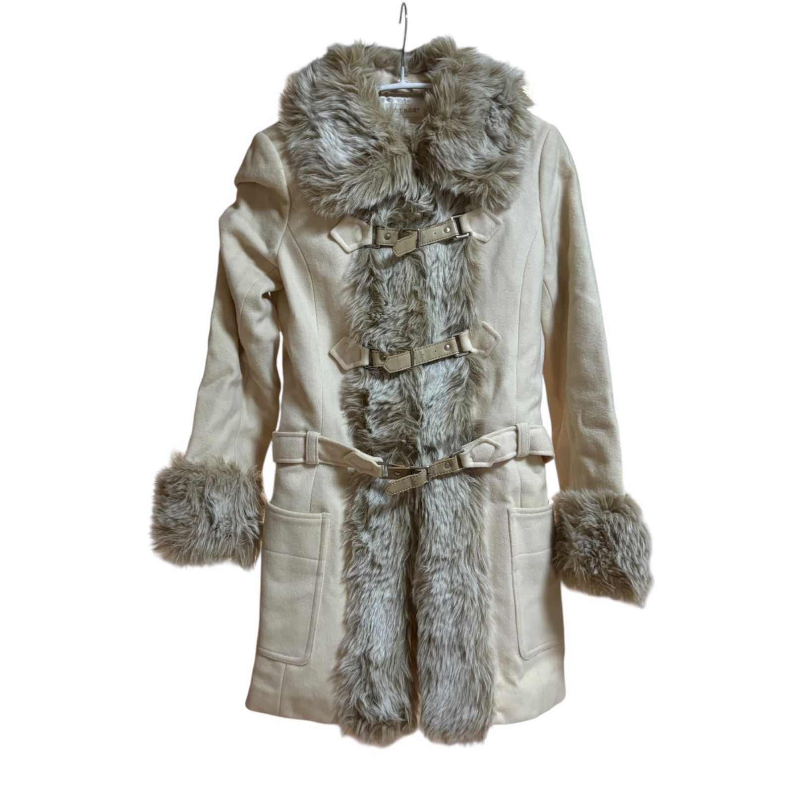 ZK37 L'EST ROSE レストローズ ウールコート ファー付き アイボリー