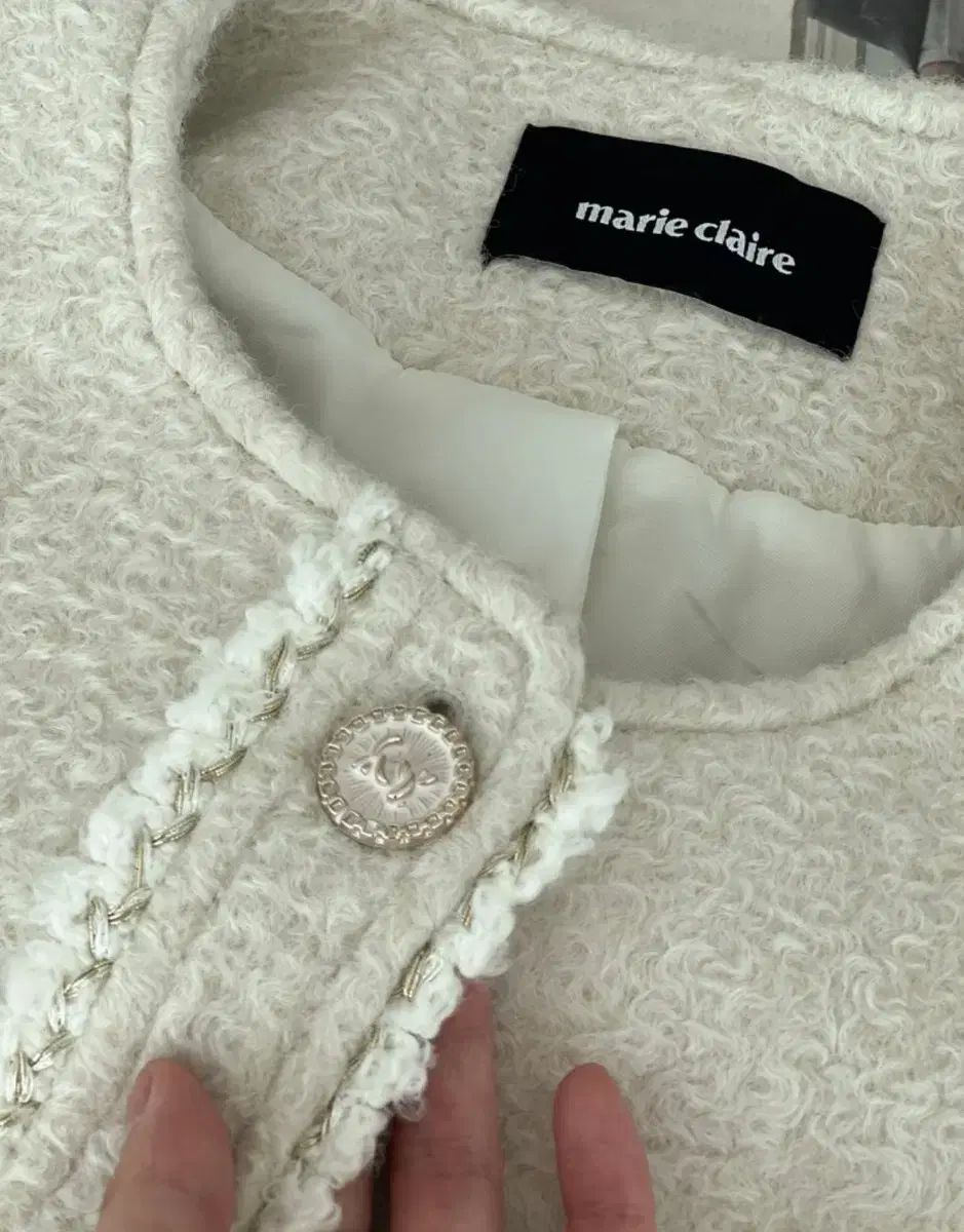 qung クレールバイカラーツイードJK アイボリー qung クレールバイカラーツイードJK アイボリー qung クレールバイ