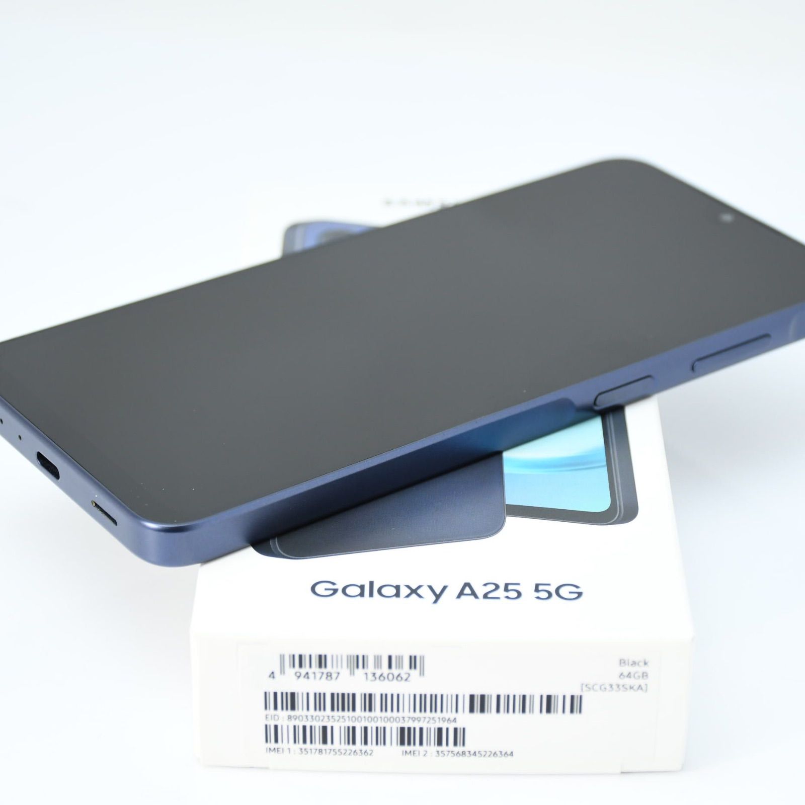 液晶美品＊電池良好】SIMフリーau Galaxy A25 5G SCG33 ブラック