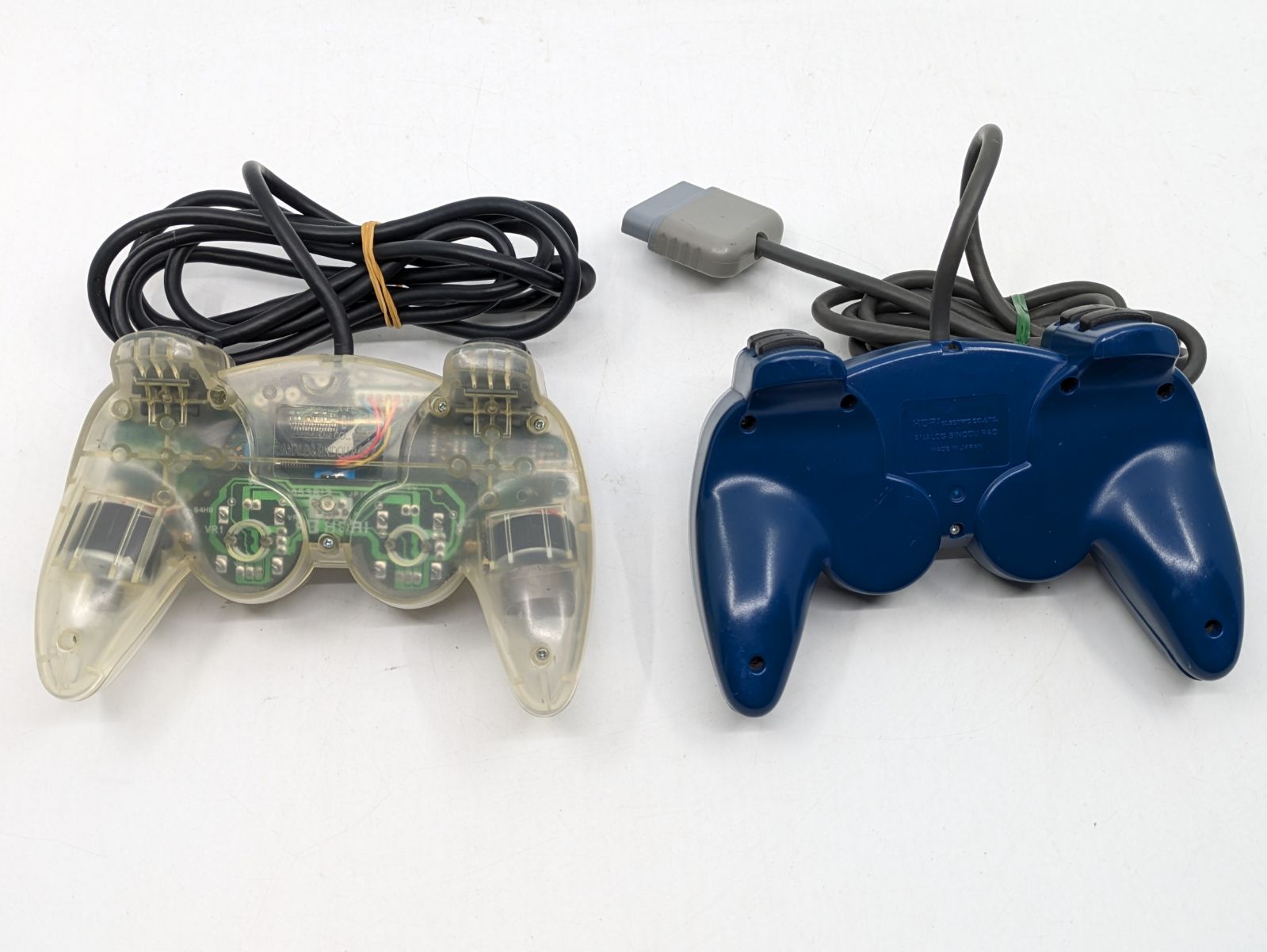 動作確認済】HORI アナログ振動パッド クリア ブルー 2個セット PS2/PS