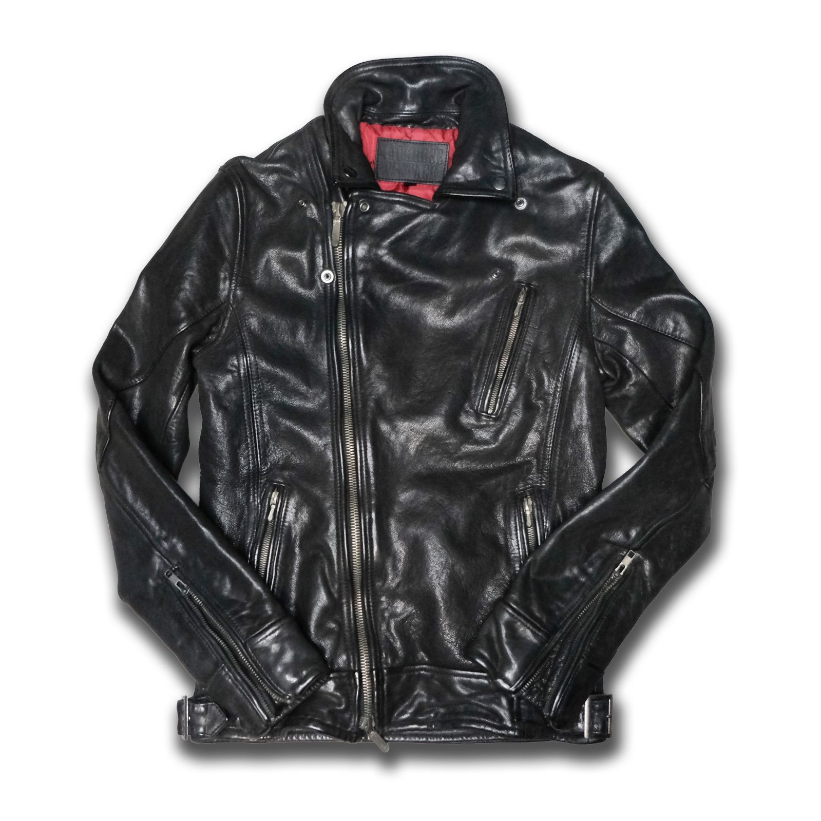 JACKROSE VINTAGE ジャックローズ 山羊革 レザージャケット 黒 JACKROSE VINTAGE 山羊革 ダブルライダースジャケット サイズ3 ゴート