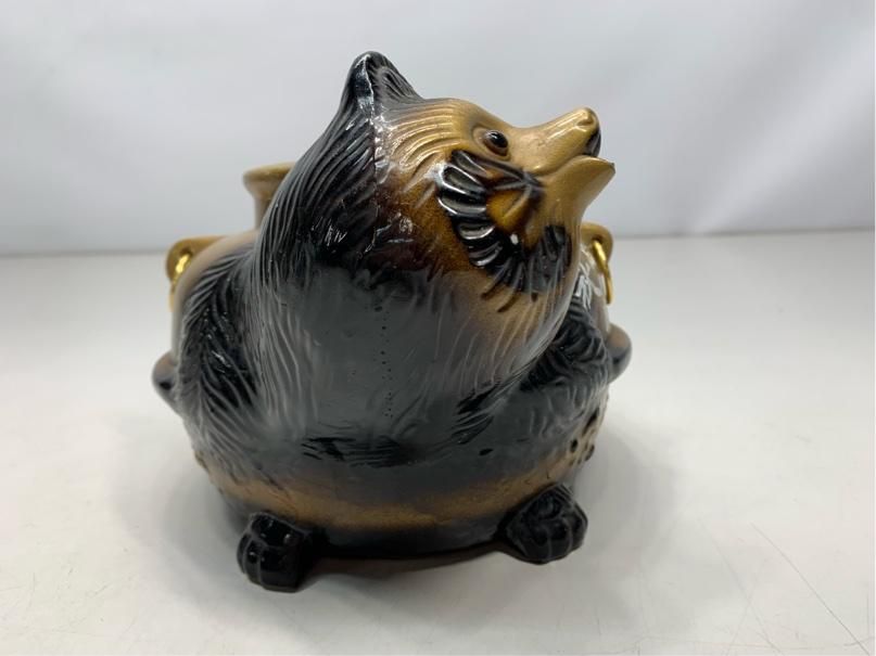 希少 たぬき 貯金箱 狸 陶器 縁起物 昭和レトロ アンティーク