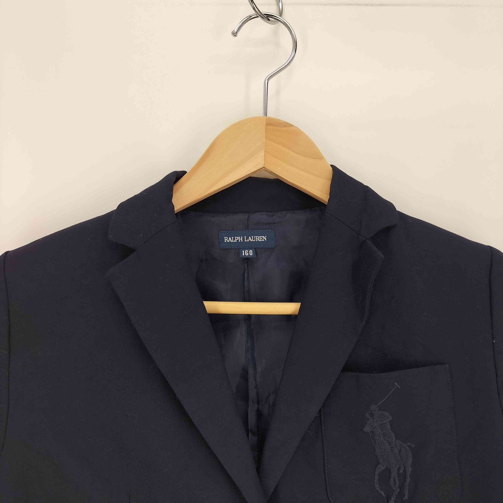 ラルフローレン RALPH LAUREN ビッグポニー刺繍 紺ブレ シングル