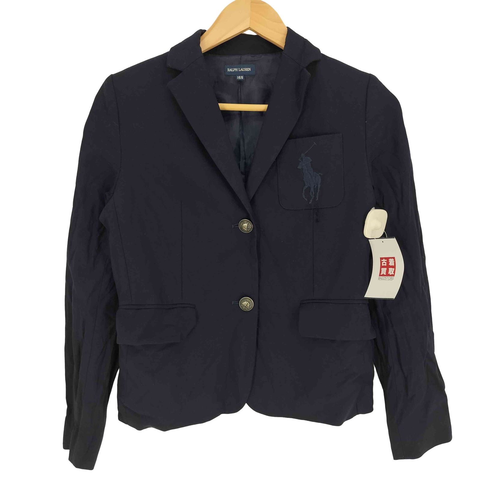ラルフローレン RALPH LAUREN ビッグポニー刺繍 紺ブレ シングル