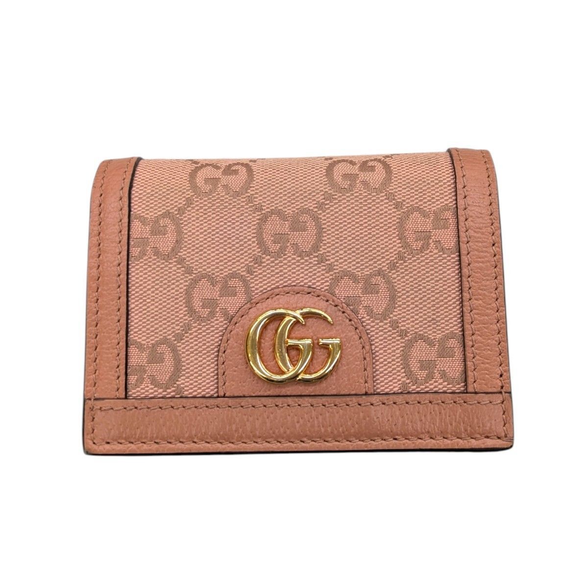 GUCCI グッチ 523155 0416 二つ折り財布 レザー ピンク ベージュ系