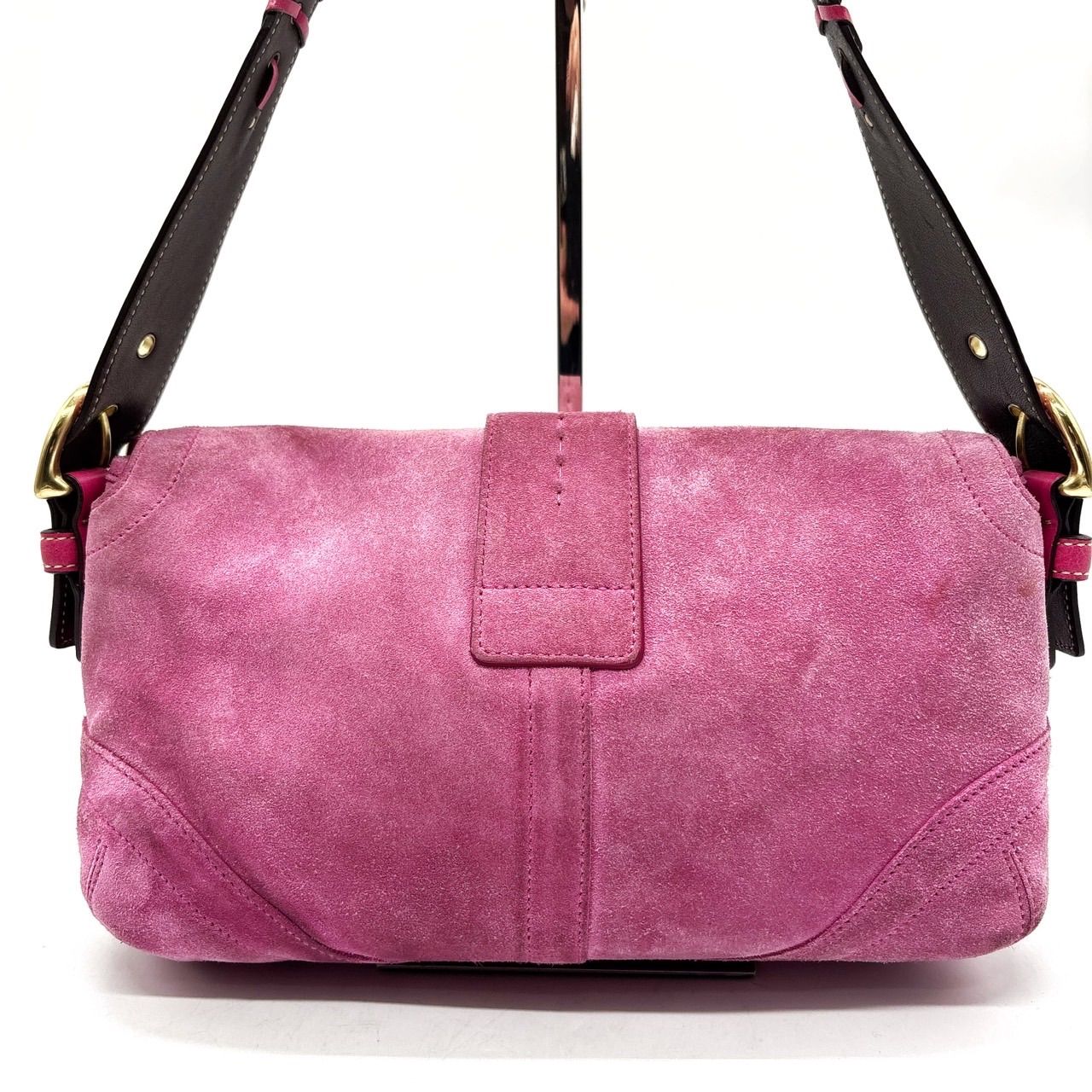 美品✨COACH コーチ　ソーホー　ワンショルダー　ハンドバッグ　ピンク Y2K ✨美品✨ COACH Y2K soho signature pink canvas leather unisex