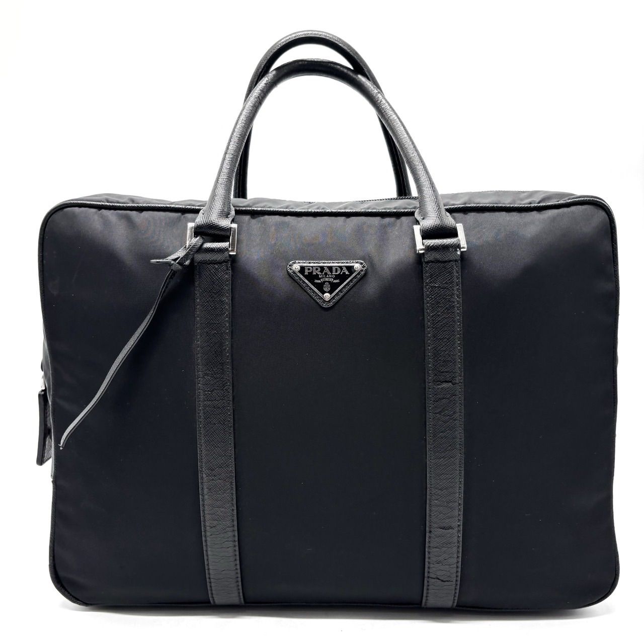 Gカード付】PRADA プラダ トートバッグハンドバッグブラウン三角ロゴ