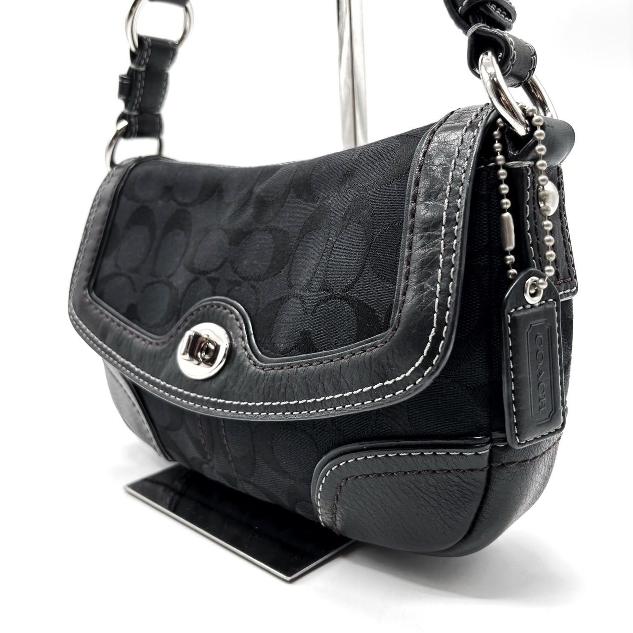 COACH Y 2 K soho signature black canvas leather unisex コーチ ハンドバッグ ショルダーバッグ アクセサリーポーチ