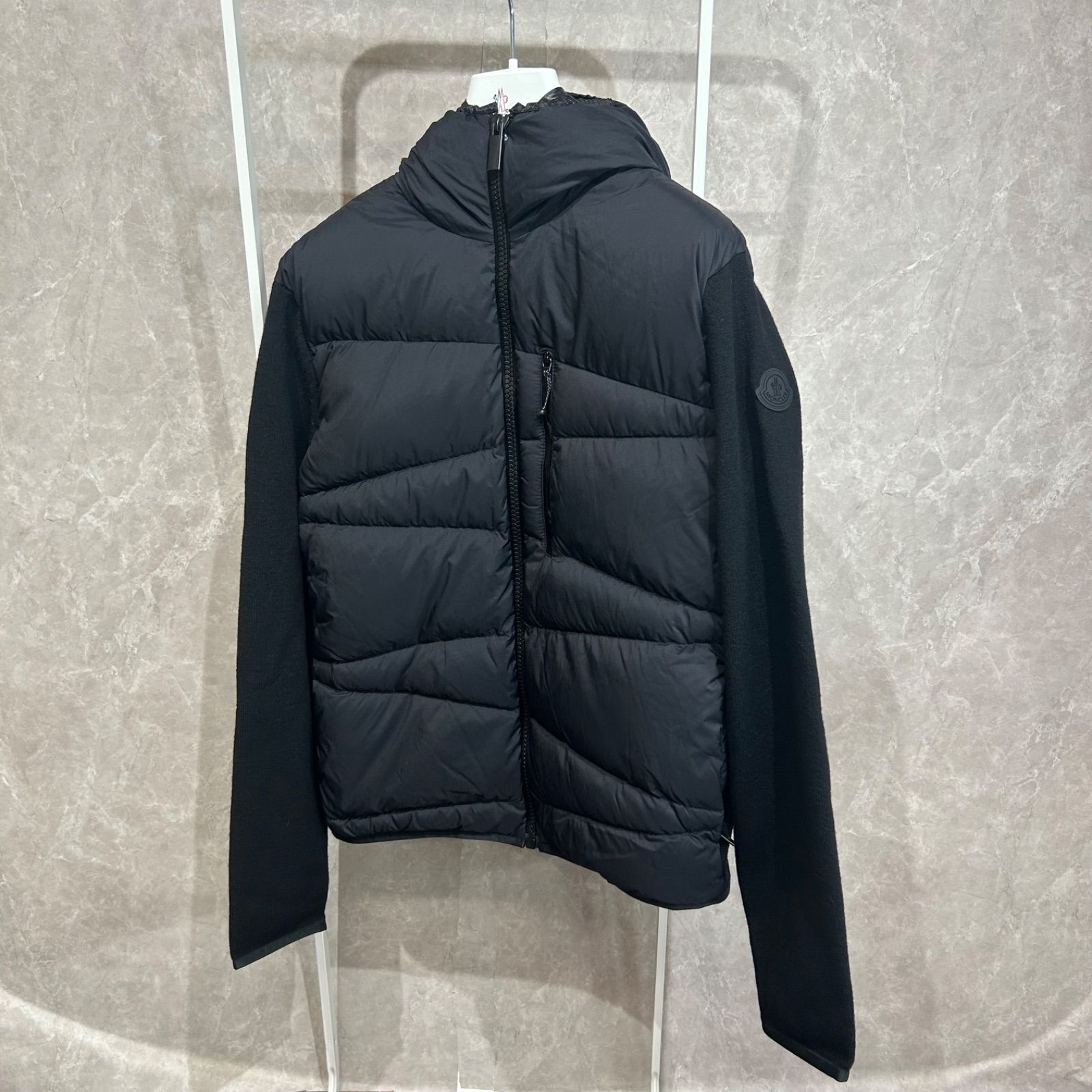 美品】 MONCLER モンクレール ハイブリッドダウンニットジャケット黒M