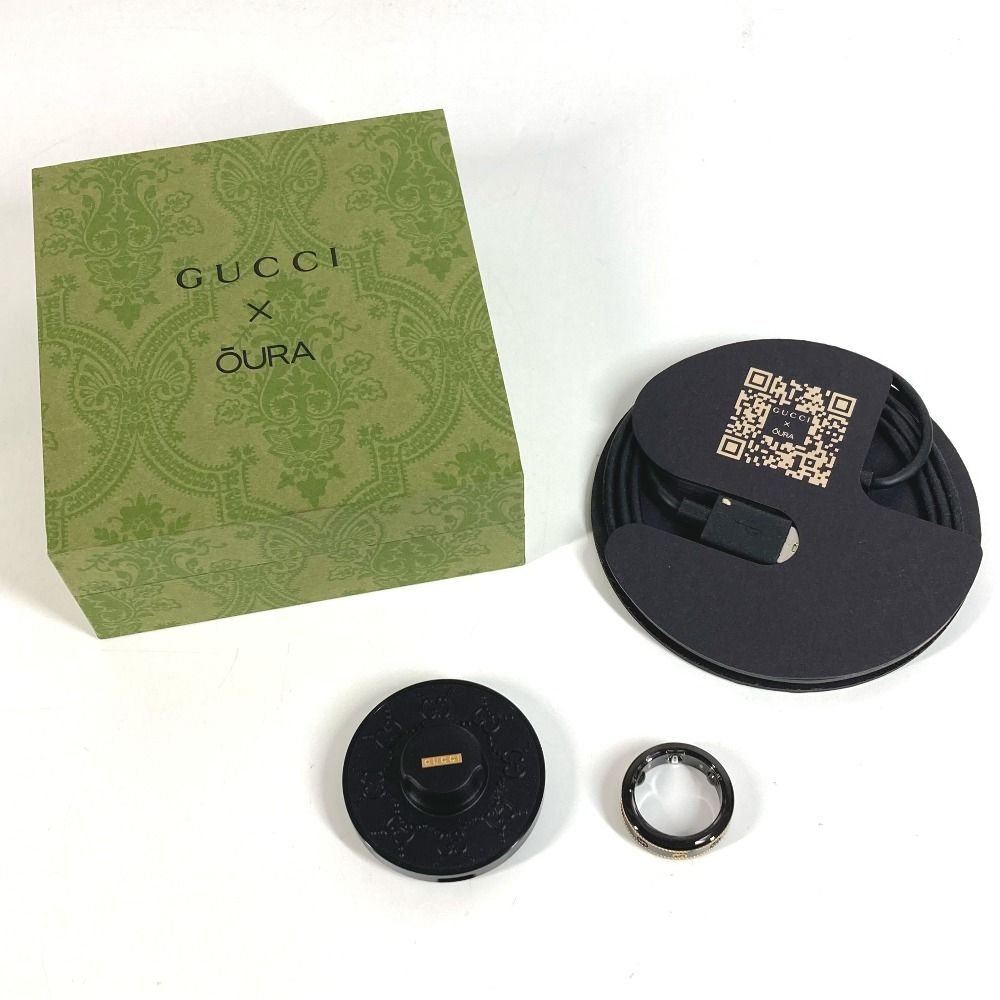 美品　GUCCI オーラ スマートリング ブラック インターロッキングG チタン GUCCI グッチ オーラ OURA スマートリング インターロッキングG