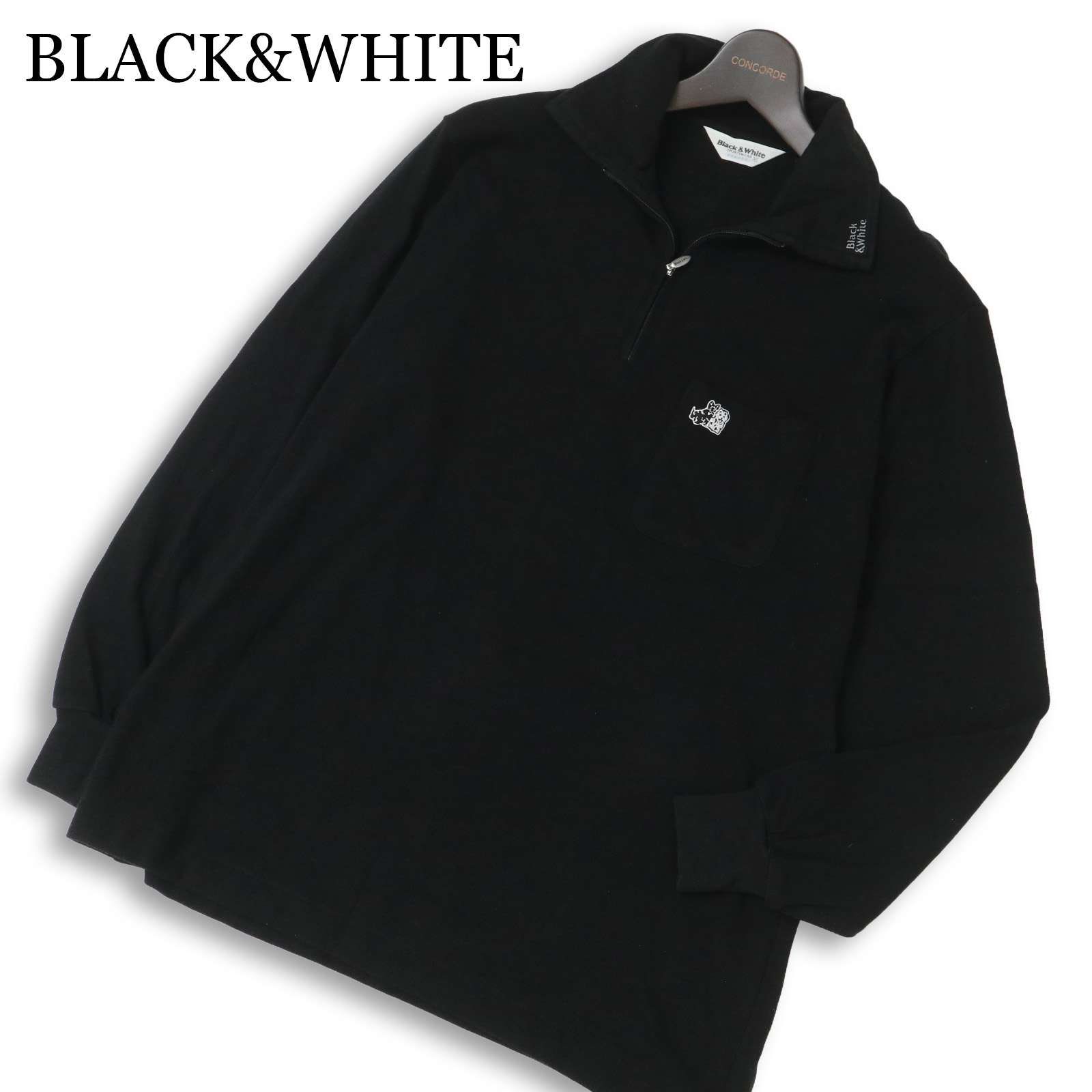 Black ＆ White 長袖シャツ 新品未使用 BLACK&WHITE ブラック＆ホワイト ゴルフ 通年 ドッグ刺繍☆ 長袖