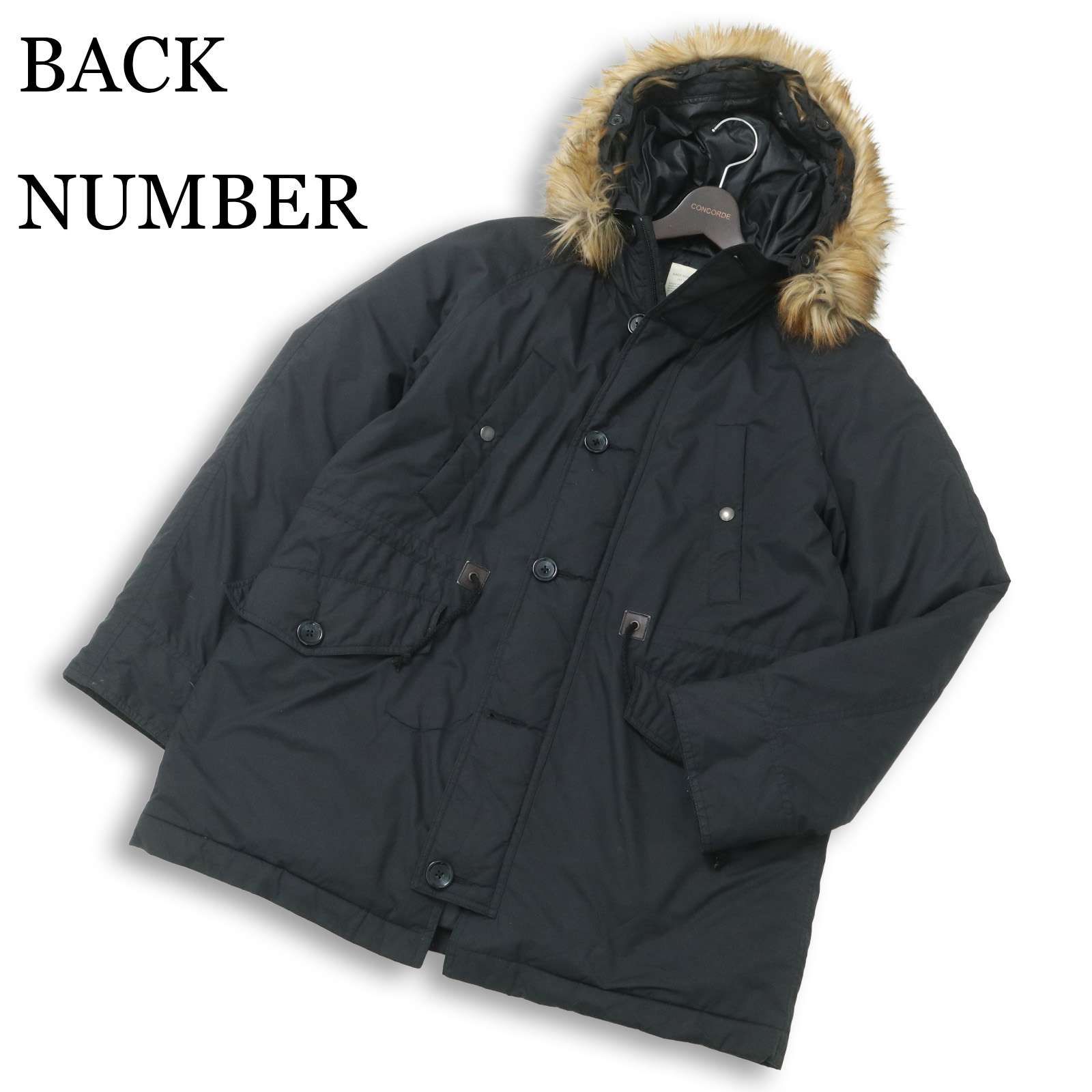 BACK NUMBER バックナンバー 秋冬 ファー☆ ダウン モッズ コート Sz.L 