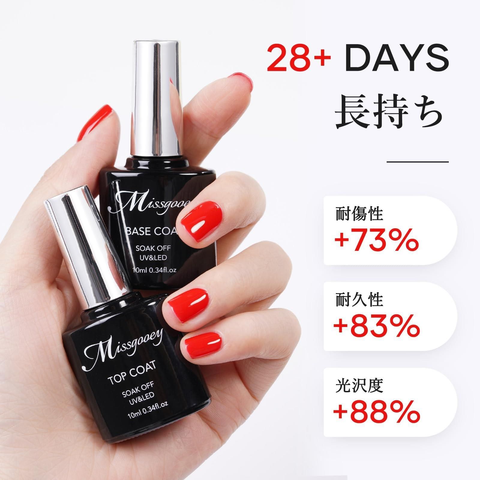 トップコート&ベースコートセット Missgooey ジェルネイル トップ