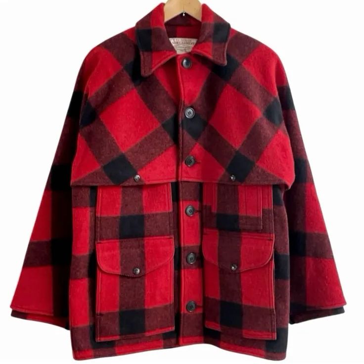 フィルソン ダブルマッキノーウールクルーザージャケット 38 赤黒 USA製 FILSON フィルソン ダブルマッキーノ クルーザー ジャケット 38 赤 黒