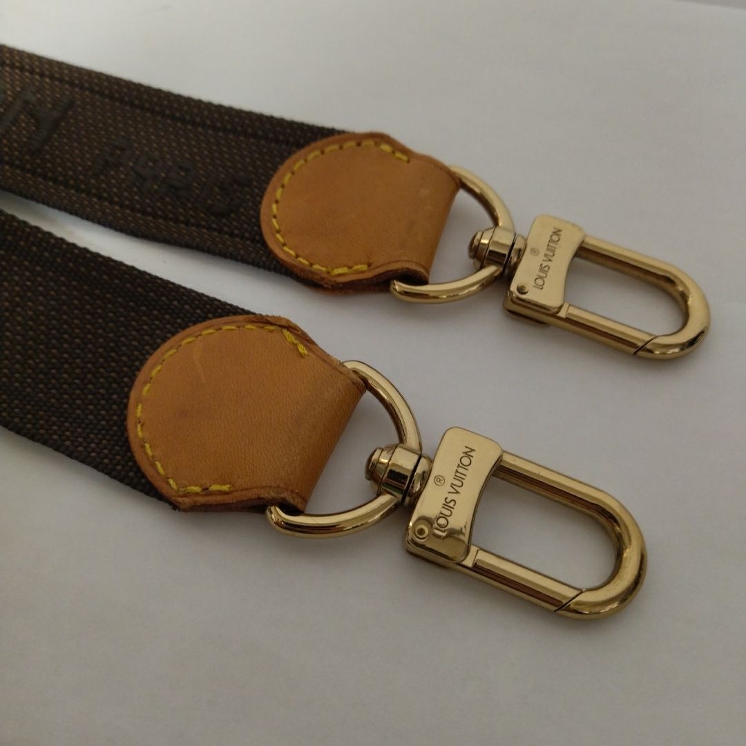 美品【LOUIS VUITTON】ショルダーストラップ　ナイロン　ダークブラウン ルイヴィトン ショルダーストラップ ヌメ革×ナイロン 調整可能 アリゼ